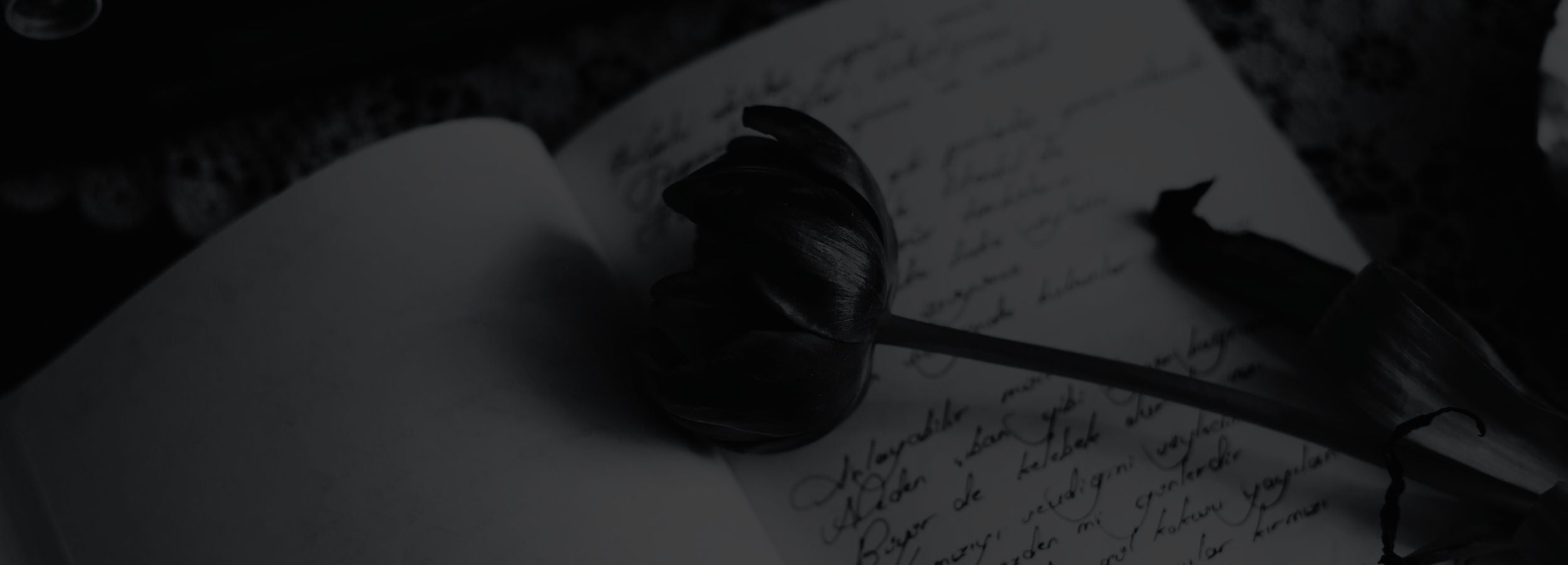 Flower on an open book with handwritten text