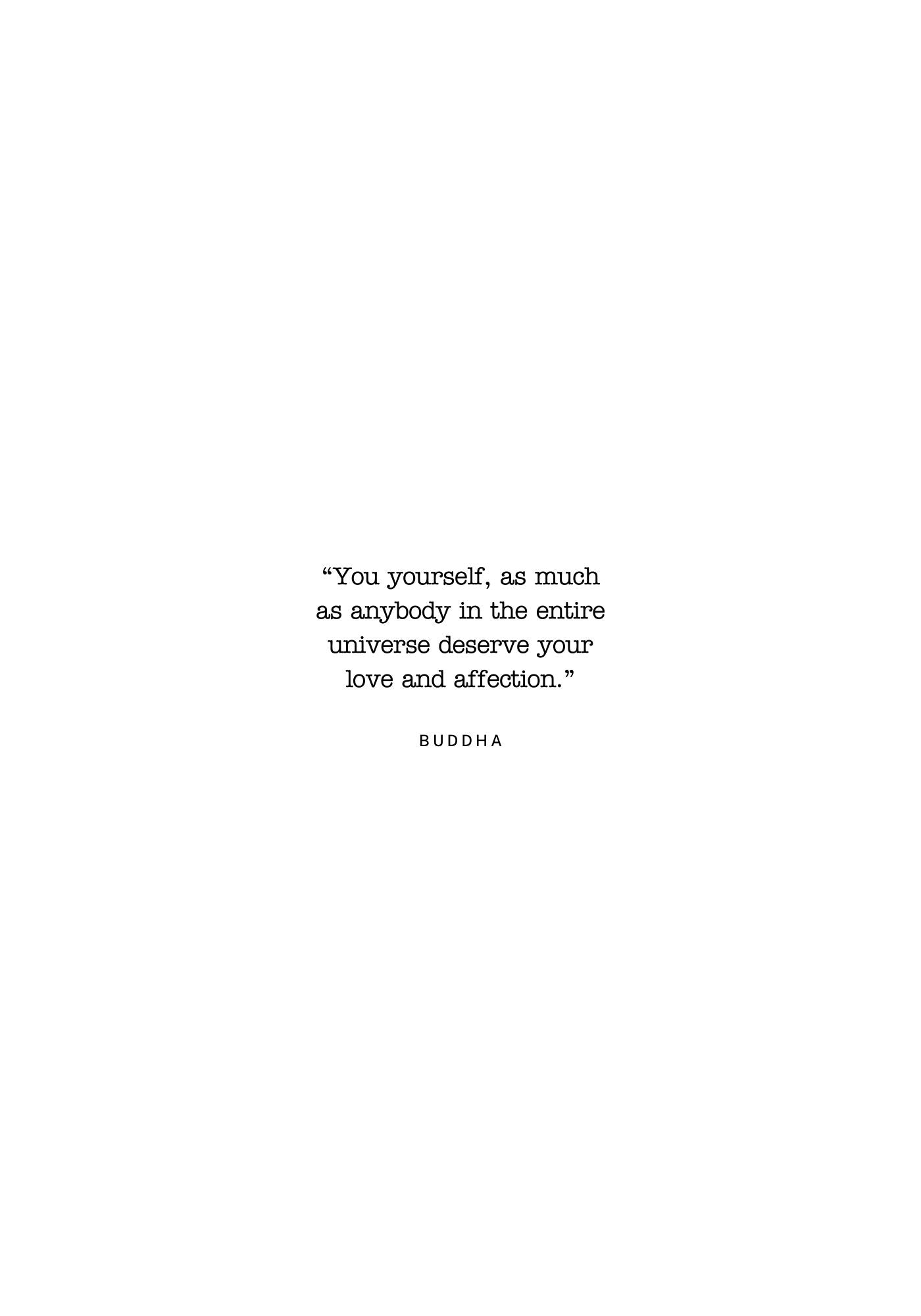 Buddha quote on a white background